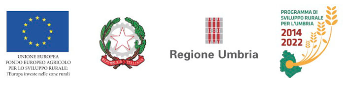 Loghi Europa, Italia, Regione Umbria e PSR 2014-2022: sostegno allo sviluppo rurale per agriturismi umbri.